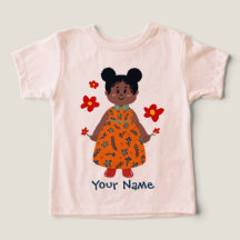 Menina de Vestido Laranja (Coque) Nome Personaliza