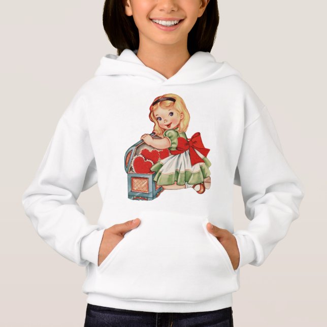 Menina do Coração - Crianças Retron Cute (Frente)