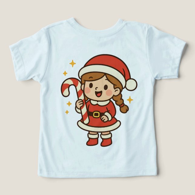 Menina do Papai Noel com Bastão de Doce (Verso do Design )
