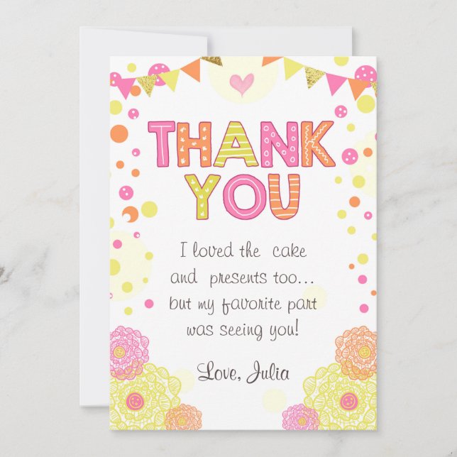 Menina dos cartões de agradecimentos do (Frente)