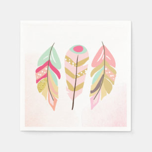 Menina Dourado cor-de-rosa dos guardanapo de papel
