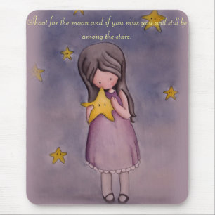 Menina e citações inspiradas Mousepad das estrelas