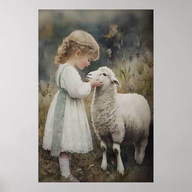 Menina e Impressão de Ovelha, Vila do Cordeiro de  (Frente)