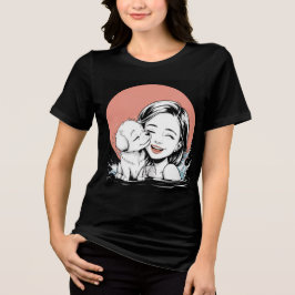 Menina e Puppy Compartilhando Momento Alegre na Ág