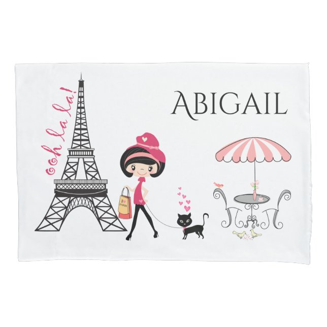 Menina e Torre Eiffel Personalizada em Paris (Frente)