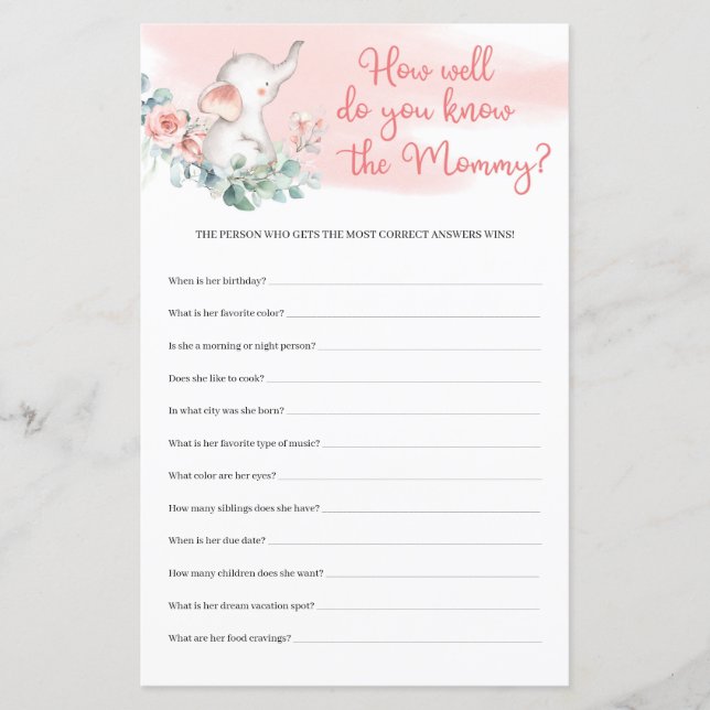 Menina Elefante Como Você Conhece O Jogo Da Mamãe? (Frente)