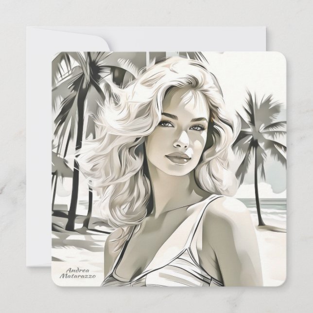 Menina elegante em preto e branco (Frente)