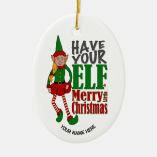 Menina Elfo Enfeite de Natal Personalizável