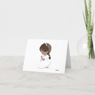 Menina Escura Santa Comunhão Obrigado Cartões