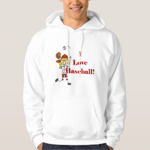 Menina Eu Amo Camisetas e Presentes de Beisebol