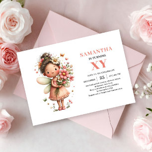 Menina Fada Caprichosa 8º Aniversário Convites Mag