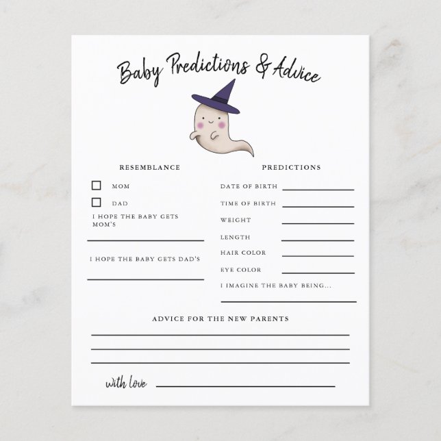 Menina Fantasma Pequena Previsão de Boo e Cartão d (Frente)