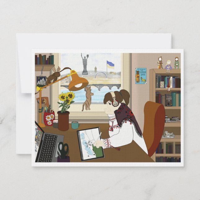 Menina Flat Card Ucrânia (Frente)