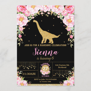 Menina floral Bronto do convite do aniversário do