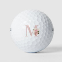 Menina Floral Monograma Brilho Rosa Dourado Pálido