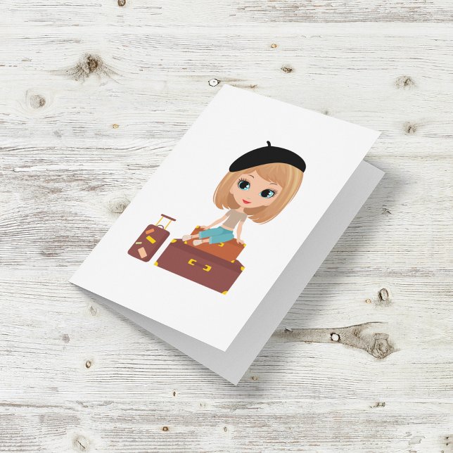 Menina indo no Cartão de Férias (Criador carregado)