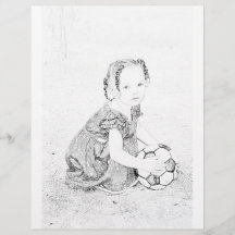 Menina jogando com página para colorir Futebol