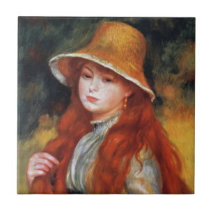 Menina Jovem com um Chapéu de Palha por Renoir