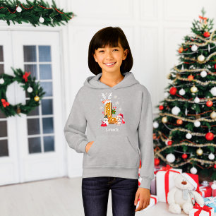 Menina L de Biscoito de Natal com Chapéu de Papai 