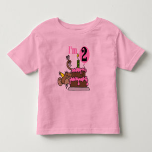 Menina Macaco Sou 2 Camisetas de aniversário