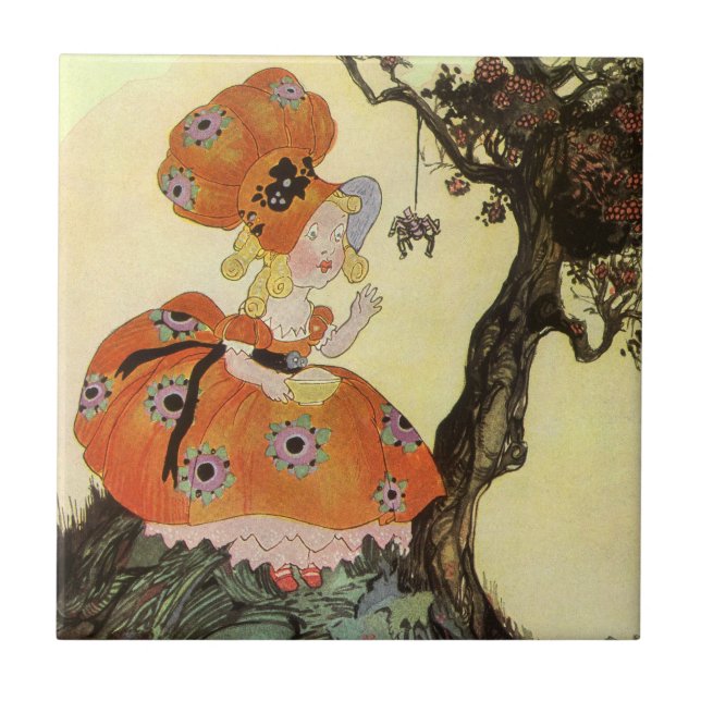 Menina Muffet & Spider, Vintage Madre Goose (Frente)