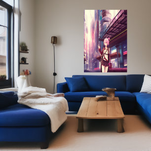 Menina na cidade   AI Art Poster