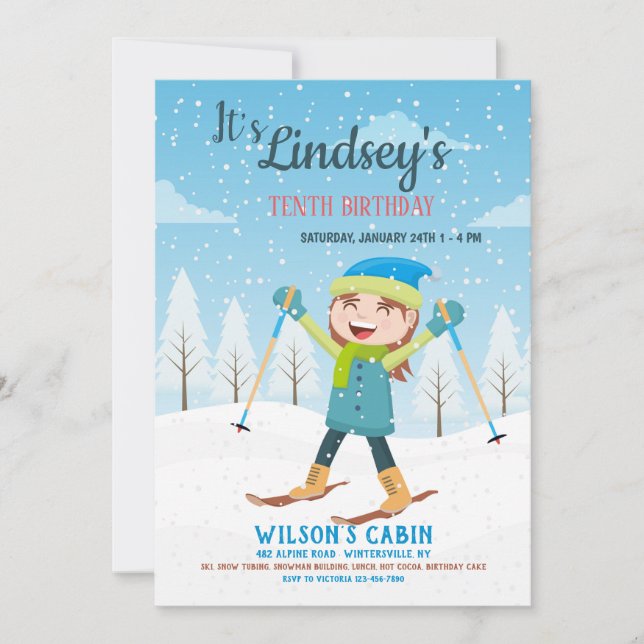Menina no Convite Skis (Frente)