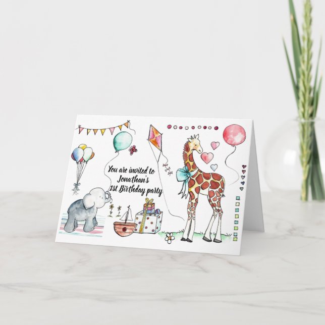 Menina ou Convites de festas de primeiro aniversar (Frente)