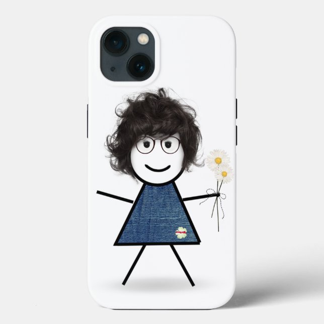 Menina Palito com Margaridas   (Verso)