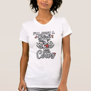 Menina Que Ama Vacas Desenho de Camisa de Vaca Fof