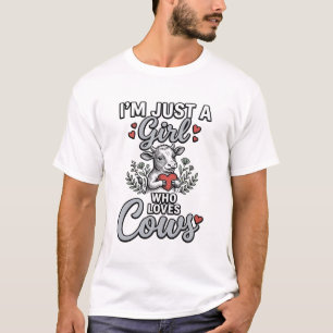 Menina Que Ama Vacas Desenho de Camisa de Vaca Fof