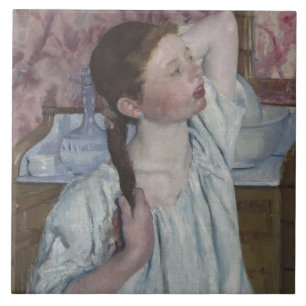 Menina que arranja seu cabelo, 1886 (óleo em