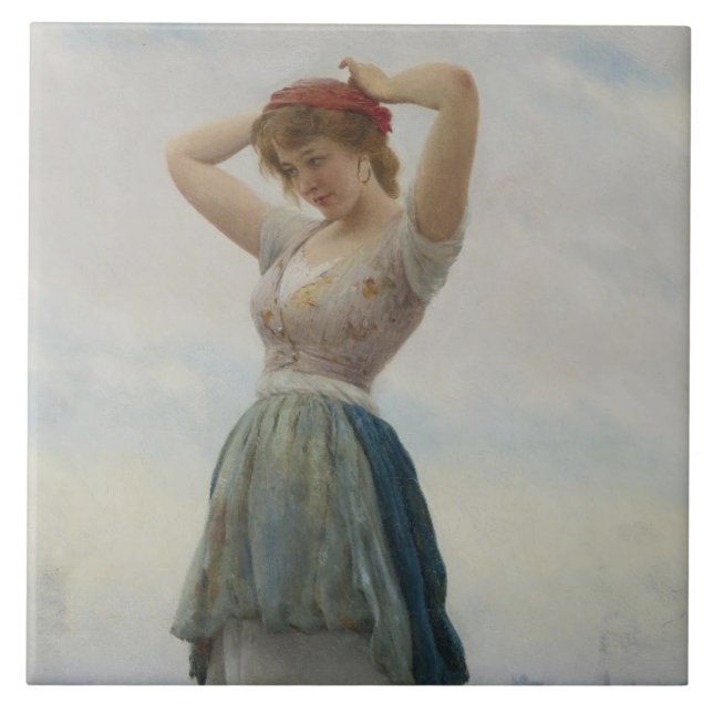 Menina Relaxando na Praia (Frente)