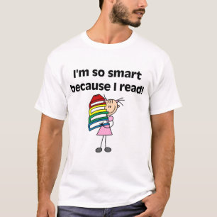 Menina Smart porque eu li o camiseta e os