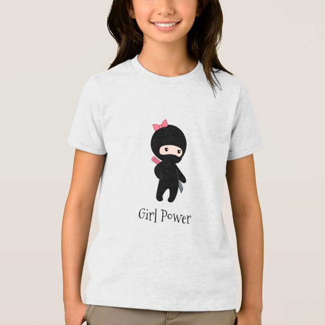 Menina Tiny Ninja Citação - Poder para Meninas (Frente)