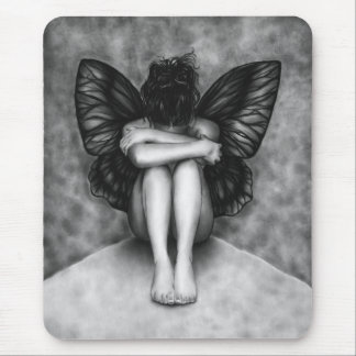 Menina triste Mousepad da borboleta