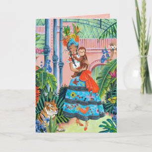 Menina Tropical Animais dos Trópicos   Cartão de B