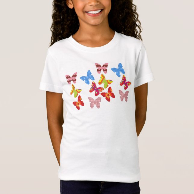 Meninas Bonito Borboletas Camiseta (Frente)
