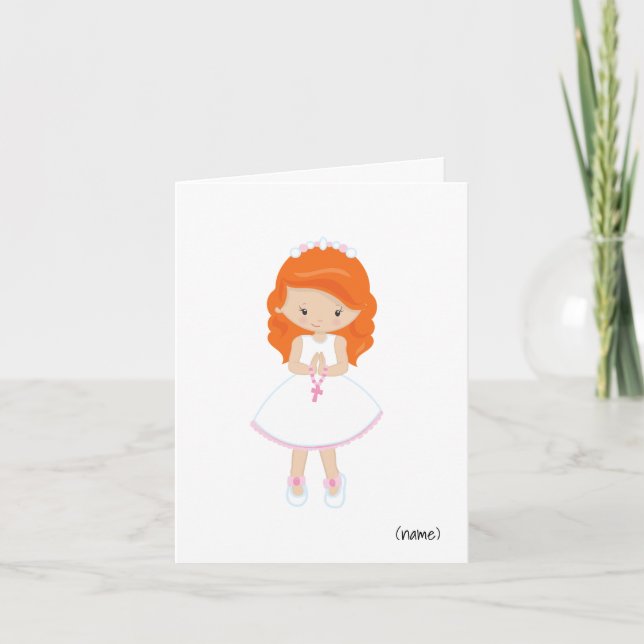 Meninas (Cabelo Vermelho) Primeiro Cartão de Comun (Frente)