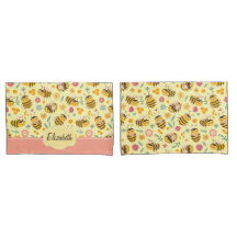 Meninas Cute Bumble Bee Primavera Floral Patteral 