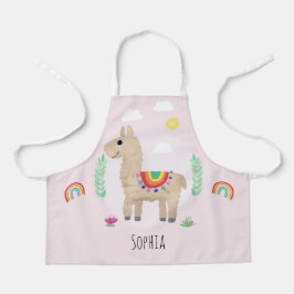 Meninas Cute e Whimsical Pink Rainbow Lama Kids