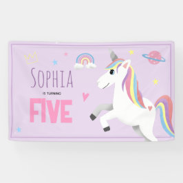 Meninas Cute Purple Unicorn 5 Festa de aniversário