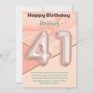 Meninas de 41 anos Feliz Cartão de Aniversário