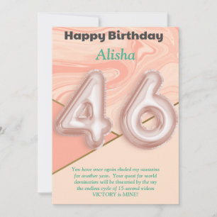 Meninas de 46 anos Feliz Cartão de Aniversário