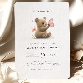 Meninas de convite para Chás de fraldas de Urso Ro