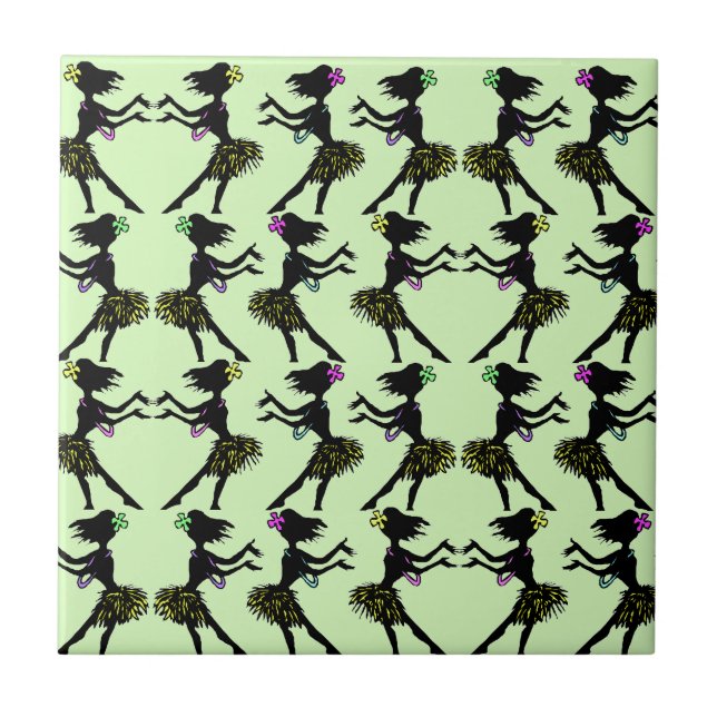 Meninas de Hula tropicais havaianas Seafoam do (Frente)