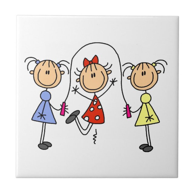 Meninas de palito pulando corda (Frente)