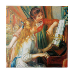 Meninas de Renoir no azulejo do piano