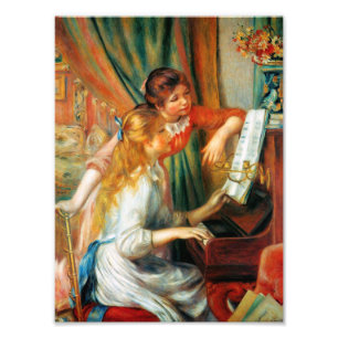 Meninas de Renoir no impressão da foto do piano