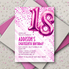 Meninas do Teen Rosa 18º Convite de Aniversário